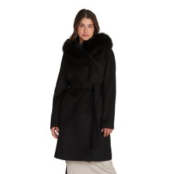 WOOL COAT TALIA W/FAUX-BLACK