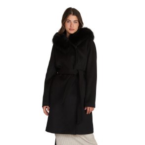 WOOL COAT TALIA W/FAUX-BLACK