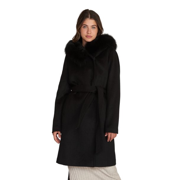 WOOL COAT TALIA W/FAUX-BLACK