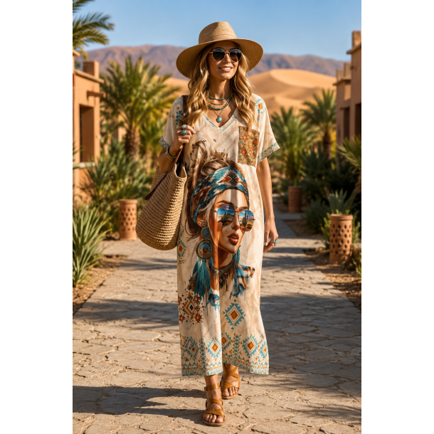 SWEET DRESS PRINT 26326-8-BEIGE