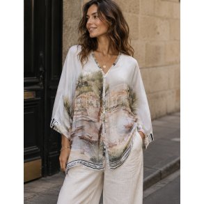 LANDSCAPE SILK SHIRT 3959-WHITE
