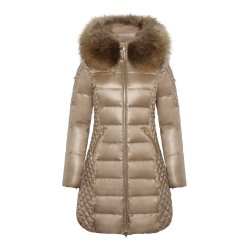 CIARA DOWN W/FUR-NOUGAT/NATURAL