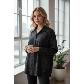 SHIRT W/STRASS 6987-BLACK