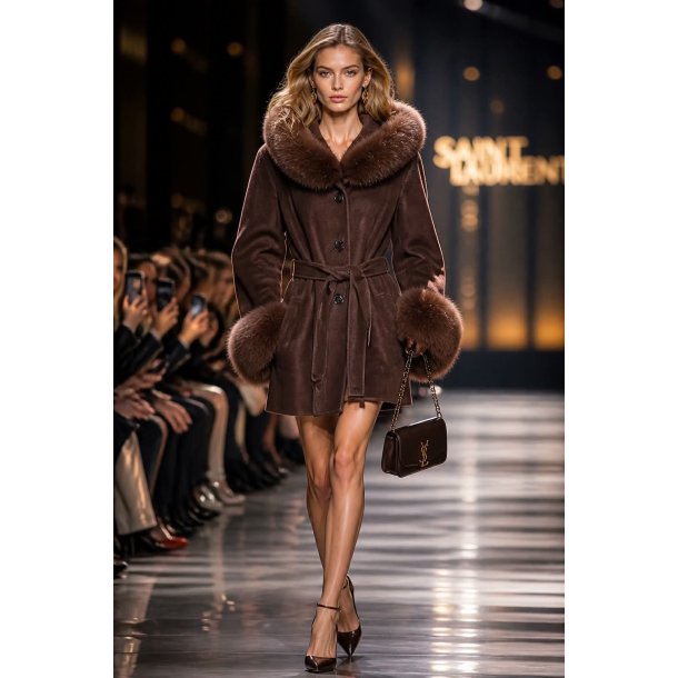WOOL JACKET ESME W/FAUX-PINECONE BROWN