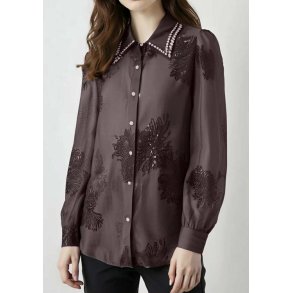 SHIRT W/DIAMOND TY26493-CHOCOLATE