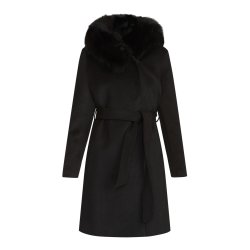 WOOL COAT TALIA W/FAUX-BLACK