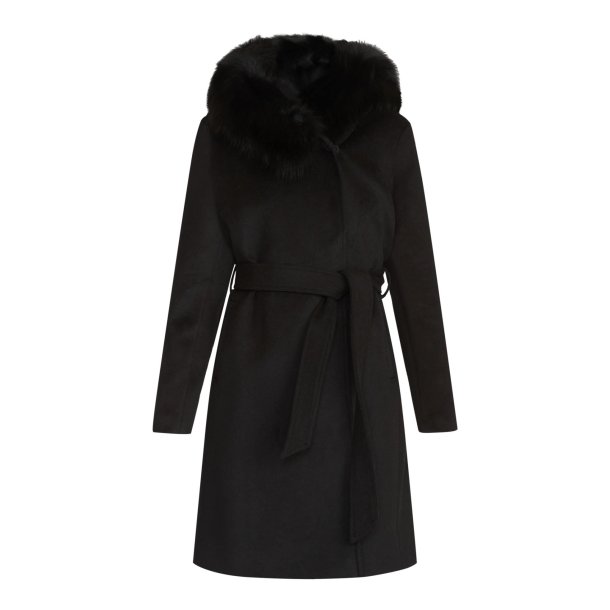 WOOL COAT TALIA W/FAUX-BLACK
