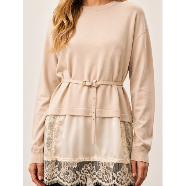 PULL W/LACE 16198-BEIGE