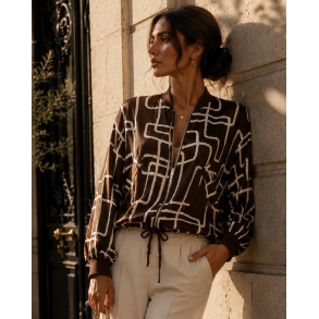 BOMBER JACKET 63049-CHOCOLATE