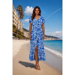 LONG DRESS R106B-BLUE