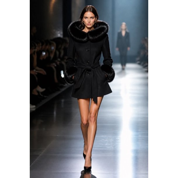 WOOL JACKET ESME W/FAUX-BLACK