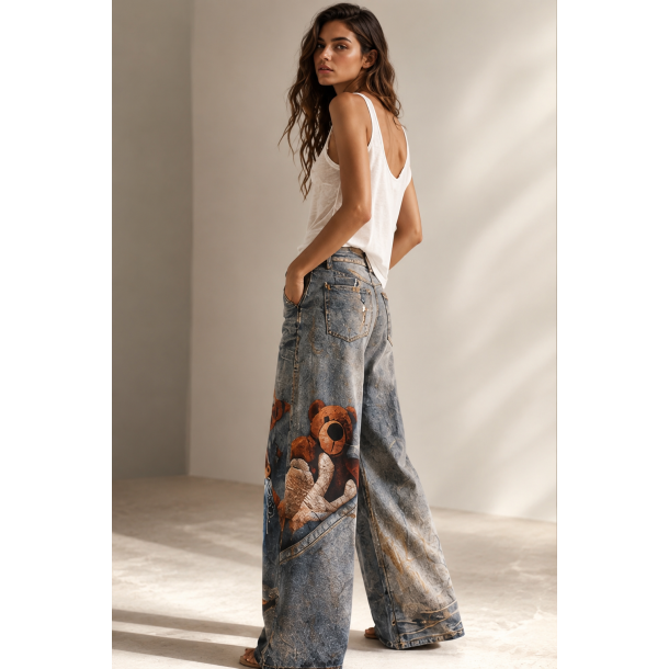 JEANS W/BEAR 8001-JEANS