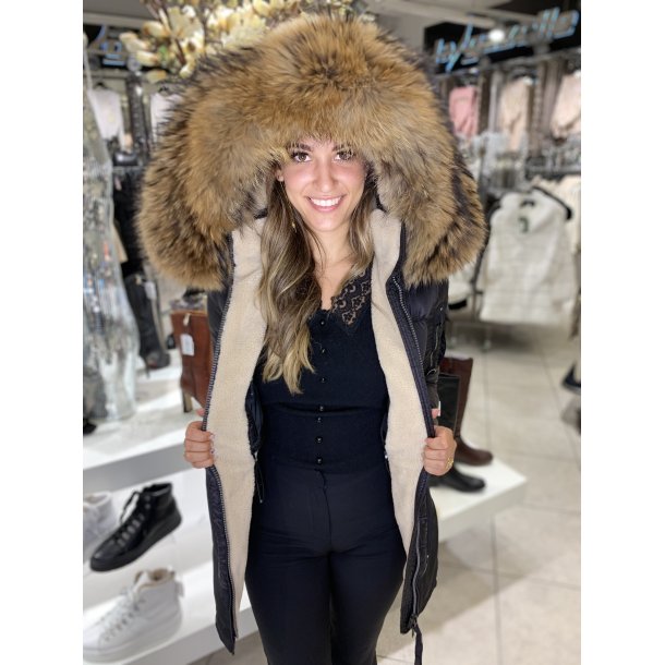 VALENCIA FUR BLACK/NATUR