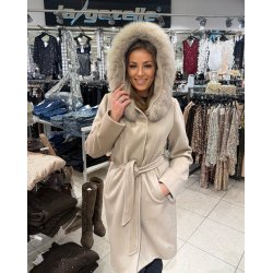 WOOL HOOD FOX FUR GC-Y008-SAND