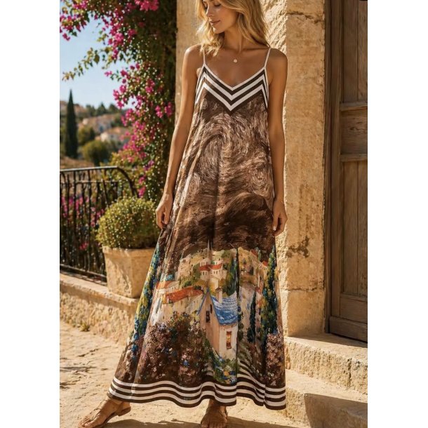LANDSCAPE DRESS 25618-BROWN