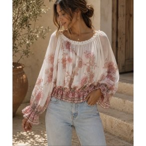 RUFFLE FLORAL PULL 17087-PINK