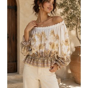 RUFFLE FLORAL PULL 17087-YELLOW