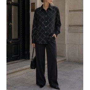 SHIRT W/RHINESTONE 8887-1-BLACK