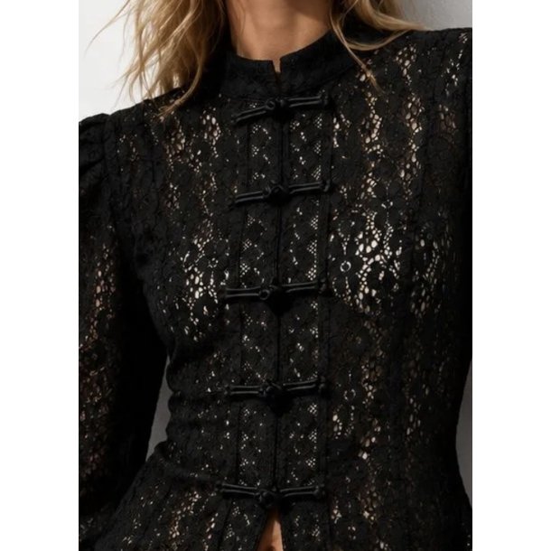 ELEGANT LACE SHIRT H15906-BLACK
