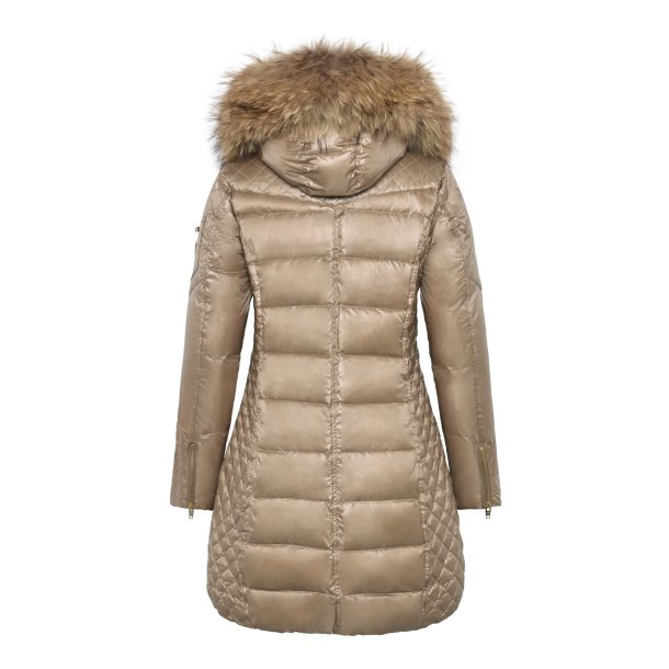 CIARA DOWN W/FUR-NOUGAT/NATURAL