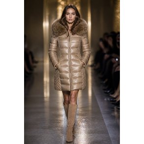 CIARA DOWN W/FUR-NOUGAT/NATURAL
