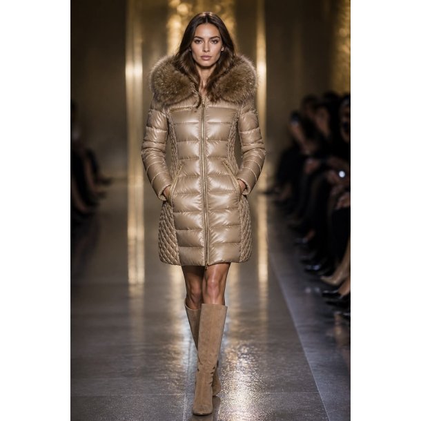 CIARA DOWN W/FUR-NOUGAT/NATURAL
