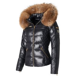 RITA W/FUR-BLACK/NATURAL