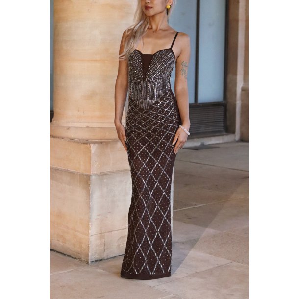 LONG DRESS YT2515-CHOCOLATE