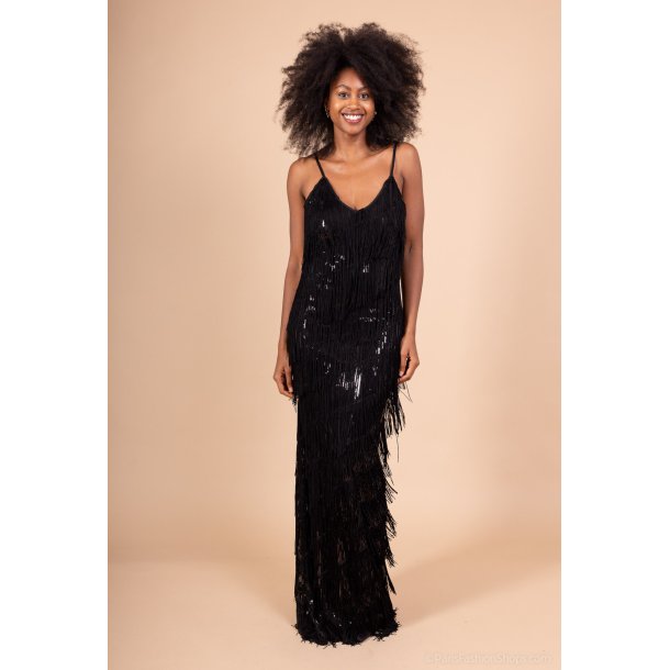 LONG FRINCH DRESS 938-2-BLACK