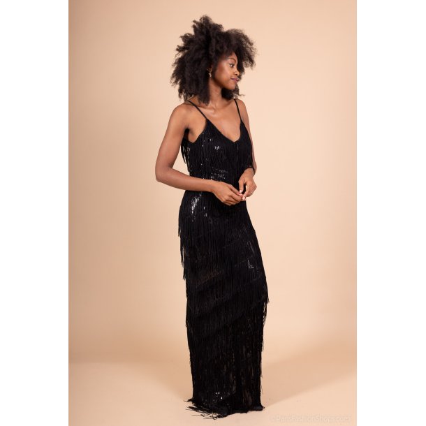 LONG FRINCH DRESS 938-2-BLACK