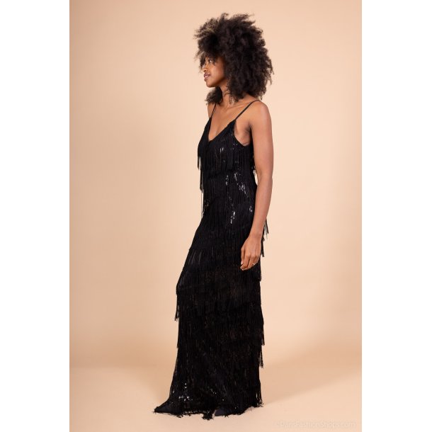 LONG FRINCH DRESS 938-2-BLACK