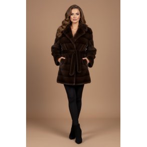 FAUX FUR JACKET 5505-CHOCOLATE